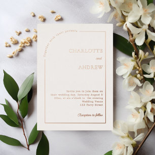 Ivory rose gold modern minimalist luxury wedding