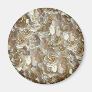 Ivory Rose Pattern – Elegant Floral Art Magnet