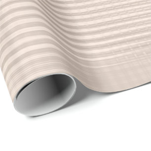 Ivory Rose Pearl Metallic Grill Stripes Skinny Lux Wrapping Paper