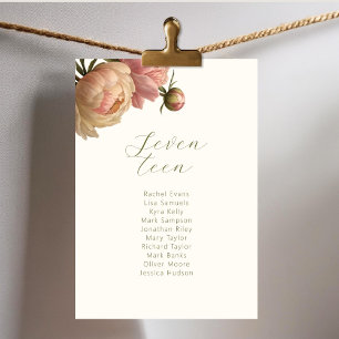 Ivory   Rose Wedding Table Number Seating Card