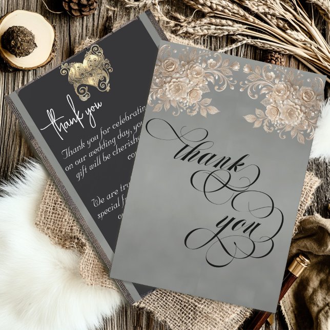 Ivory Roses Thank You Card - Sage (Creator Uploaded)