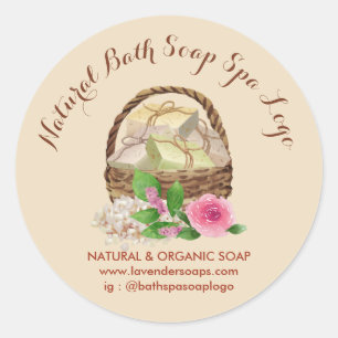 Ivory Rustic Bath Lavender Spa Soap Classic Round Sticker