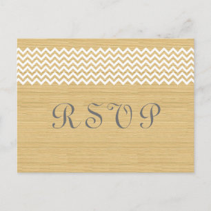 Ivory Rustic Chevron RSVP Postcard