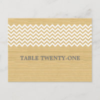 Ivory Rustic Chevron Table Number Postcard