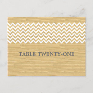 Ivory Rustic Chevron Table Number Postcard