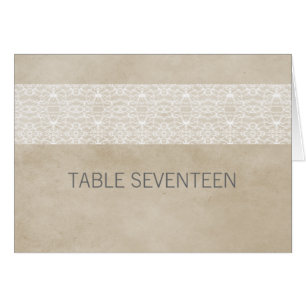 Ivory Rustic Lace Table Number Card