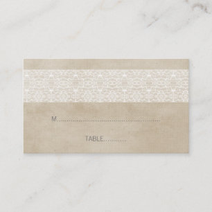 Ivory Rustic Lace Wedding Place Card