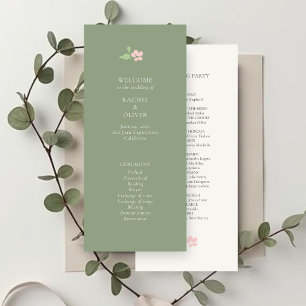 Ivory & Sage   Chic Blush Floral Wedding Program Programme