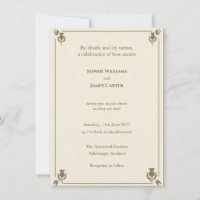 Ivory Sage Thistle Botanical Wedding Invitation