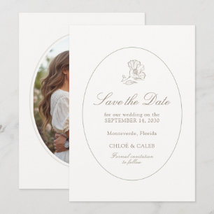 Ivory & Sand Chic Couple Script Wedding Save The Date