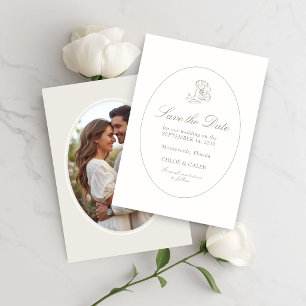 Ivory & Sand Chic Couple Script Wedding Save The Date