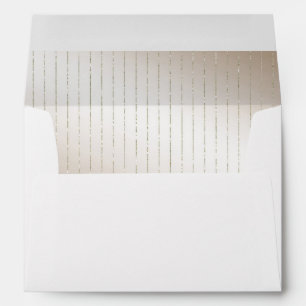 Ivory Satin and Gold Stripe Wedding Envelope