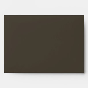 Ivory Script Espresso Brown Wedding Return Address Envelope