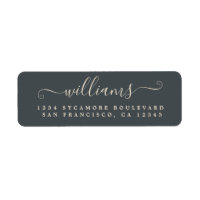 Ivory Script Off-Black Family Return Address Label