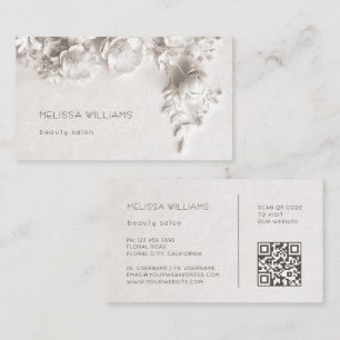 Ivory Sculptural 3D Flowers Business Card