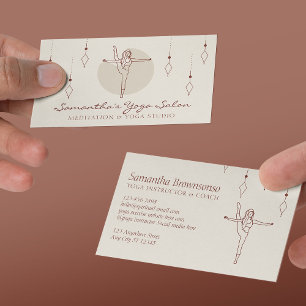Ivory Secret Geometry Pose Yoga Pilates Spiritual Business Card