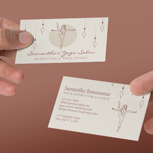 Ivory Secret Geometry Pose Yoga Pilates Spiritual Business Card (Ivory Secret Geometry Pose Yoga Pilates Spiritual Business Card
)