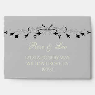 Ivory & Silver Luxe Wedding Envelope