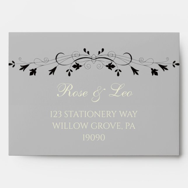 Ivory & Silver Luxe Wedding Envelope (Front)