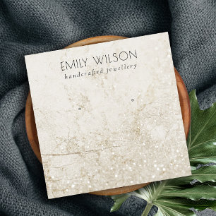 Ivory Silver Sparkle Glitter Shiny Earring Display Square Business Card