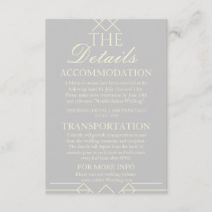Ivory & Silver Wedding Details Enclosure Card
