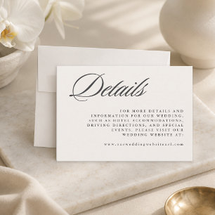 Ivory Simple Elegant Minimal Wedding Enclosure Card