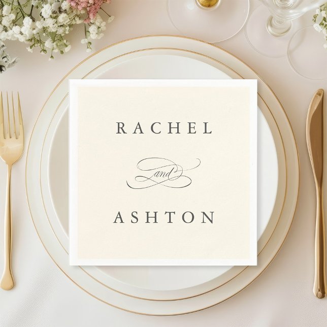 Ivory Simple Elegant Wedding Napkins (Creator Uploaded)
