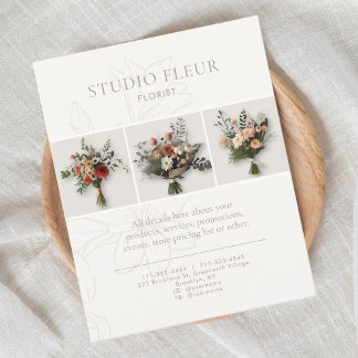 Ivory | Simple Floral Business Marketing Photo Flyer