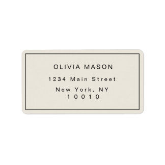Ivory Simple Modern Return Address Label