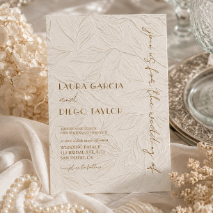 Ivory Simple Modern Wedding Invitation