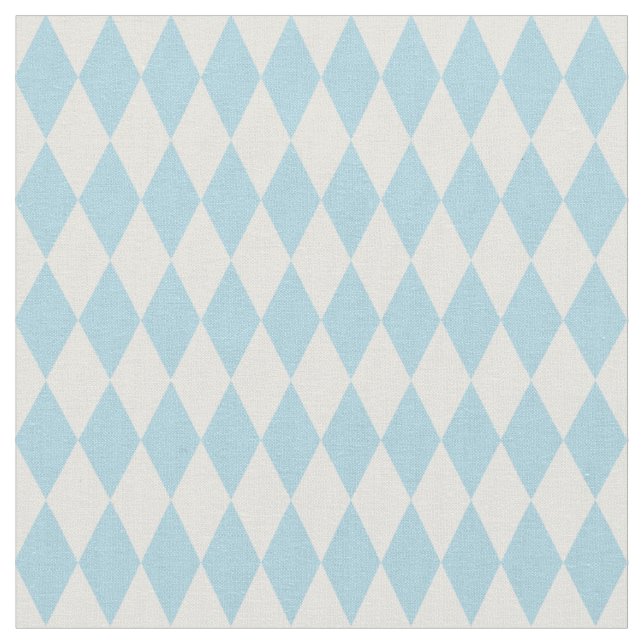 Ivory & Sky Blue Harlequin Diamonds Fabric (Close Up)