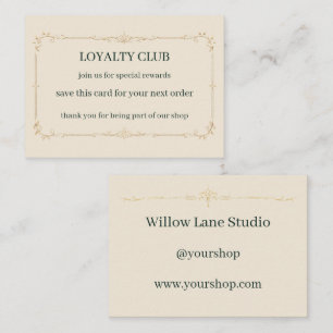 Ivory Small Business Loyalty Club Insert Card
