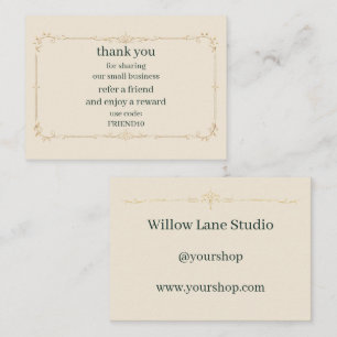 Ivory Small Business Referral Reward Insert Card