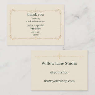 Ivory Small Business VIP Offer Insert Card
