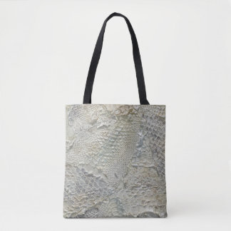 Ivory Snake Skin Tote Bag White