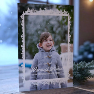 Ivory Snowflake Frame Holiday Photo