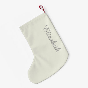 Ivory Solid Colour Customise It Small Christmas Stocking
