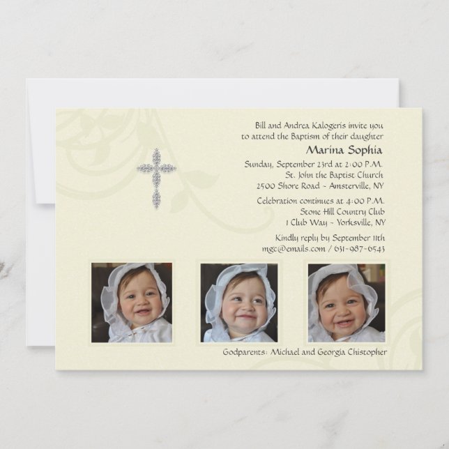 Ivory Splendour Photo Invitation (Front)