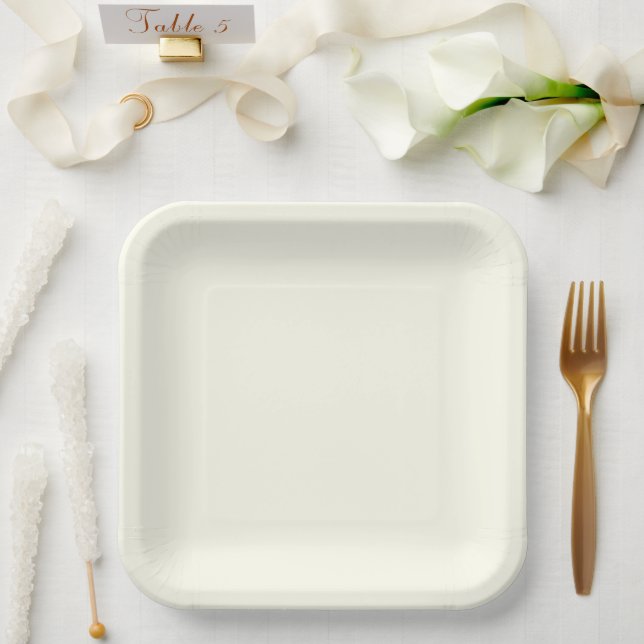 Ivory Square Paper Plates (Wedding)