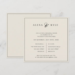 Ivory Square Rehearsal Dinner Invitation