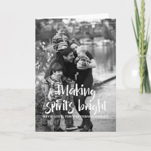 Ivory Starry Making Spirits Bright Holiday Photo Card