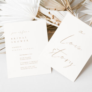 Ivory & Tan Minimalist Bridal Shower Invitation