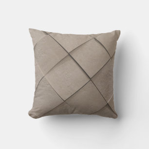 Ivory tan sand beige tile square pattern cushion