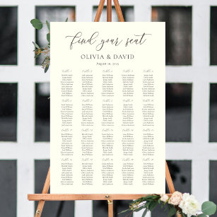 Ivory & Taupe Colour Script 20 table Seating Chart