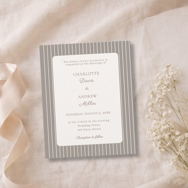 Ivory Taupe Neutral Pinstriped Wedding  (Creator Uploaded)