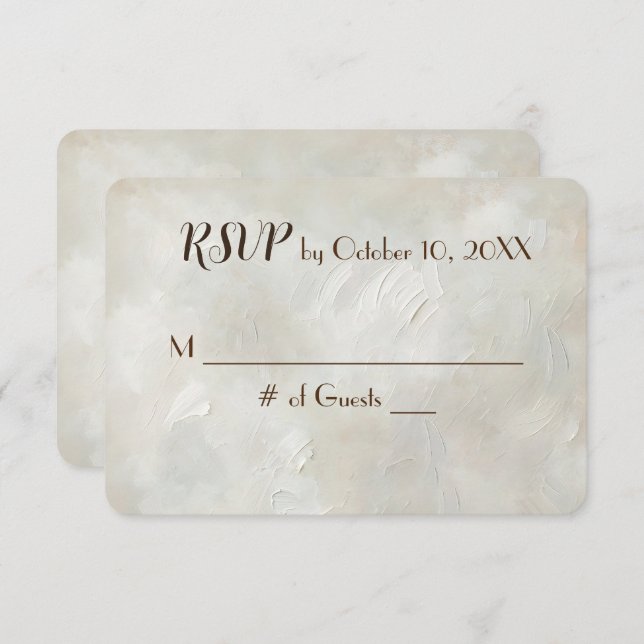 Ivory Texture Wedding RSVP (Front/Back)