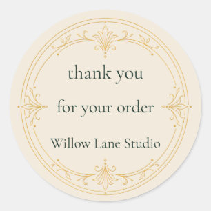 Ivory Thank You for Your Order Sticker