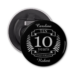 Ivory Traditional wedding anniversary 10 years Bottle Opener