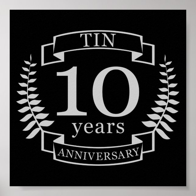 Ivory Traditional wedding anniversary 10 years Poster (Front)