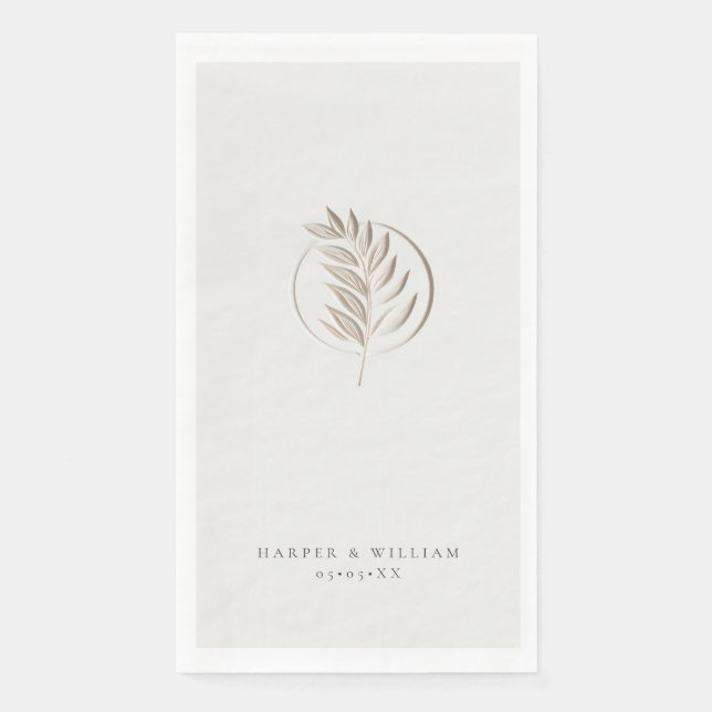 Ivory twig wedding napkin (Front)